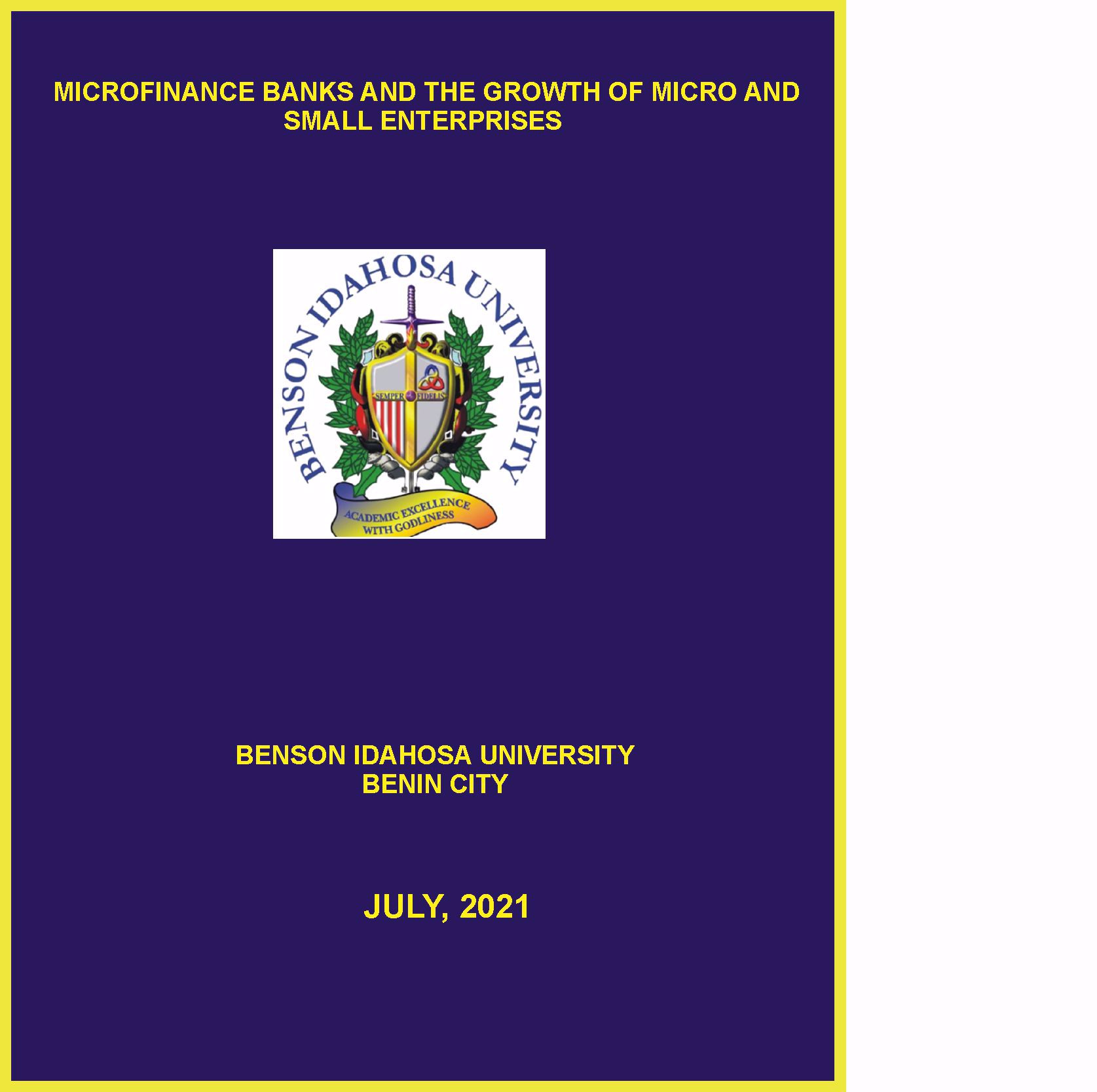 MICROFINANCE BANKS AND THE GROWTH OF MICRO AND SMALL ENTERPRISES cover