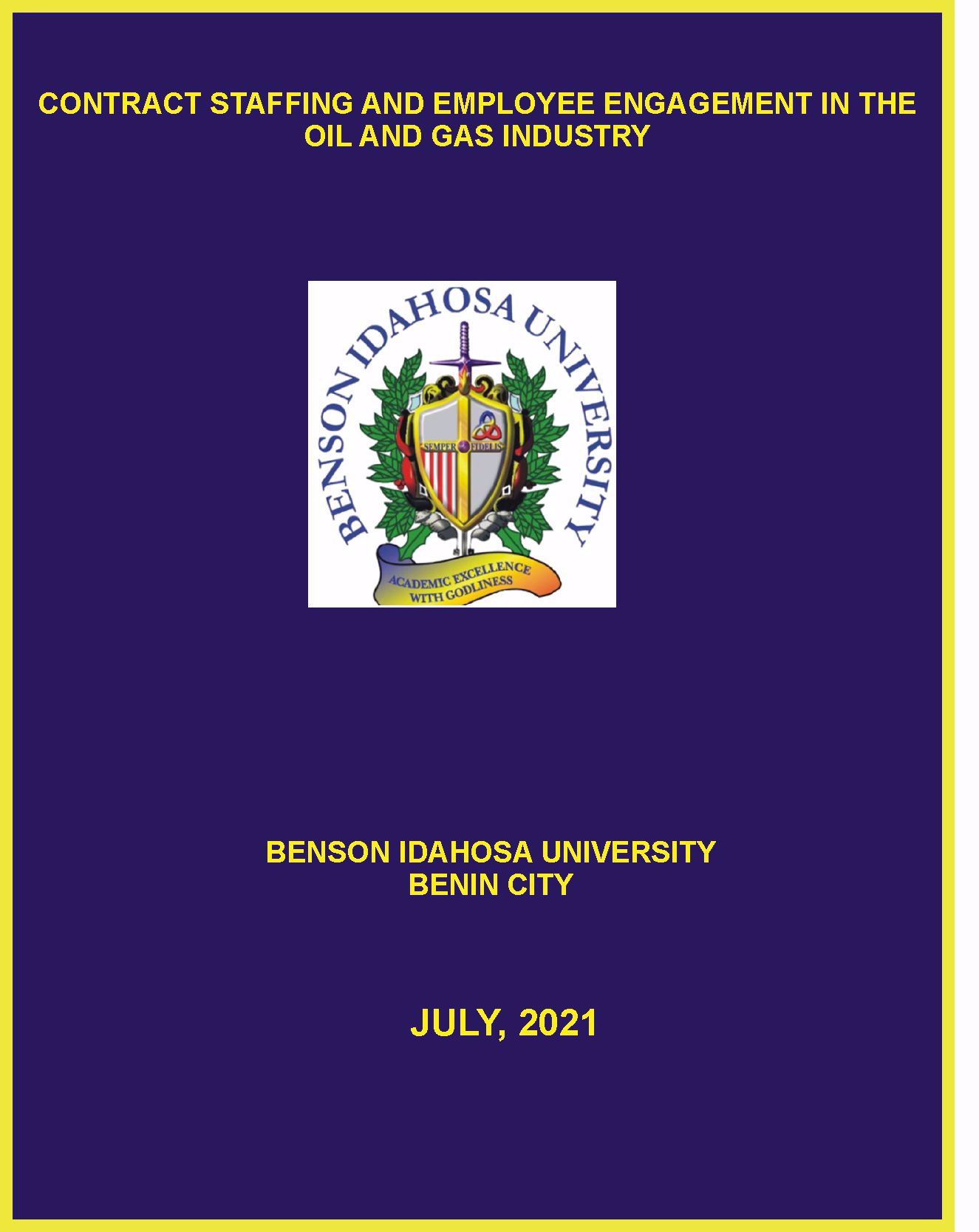 CONTRACT STAFFING AND EMPLOYEE ENGAGEMENT IN THE OIL AND GAS INDUSTRY cover