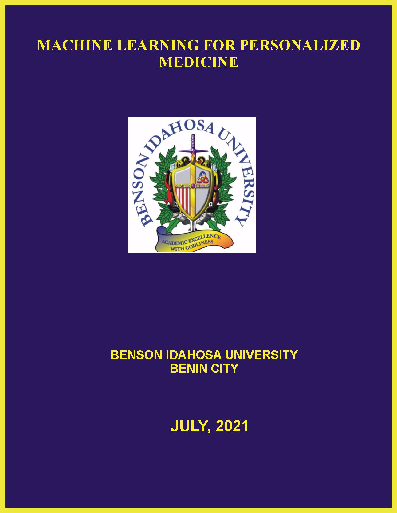 MACHINE LEARNING FOR PERSONALIZED MEDICINE cover
